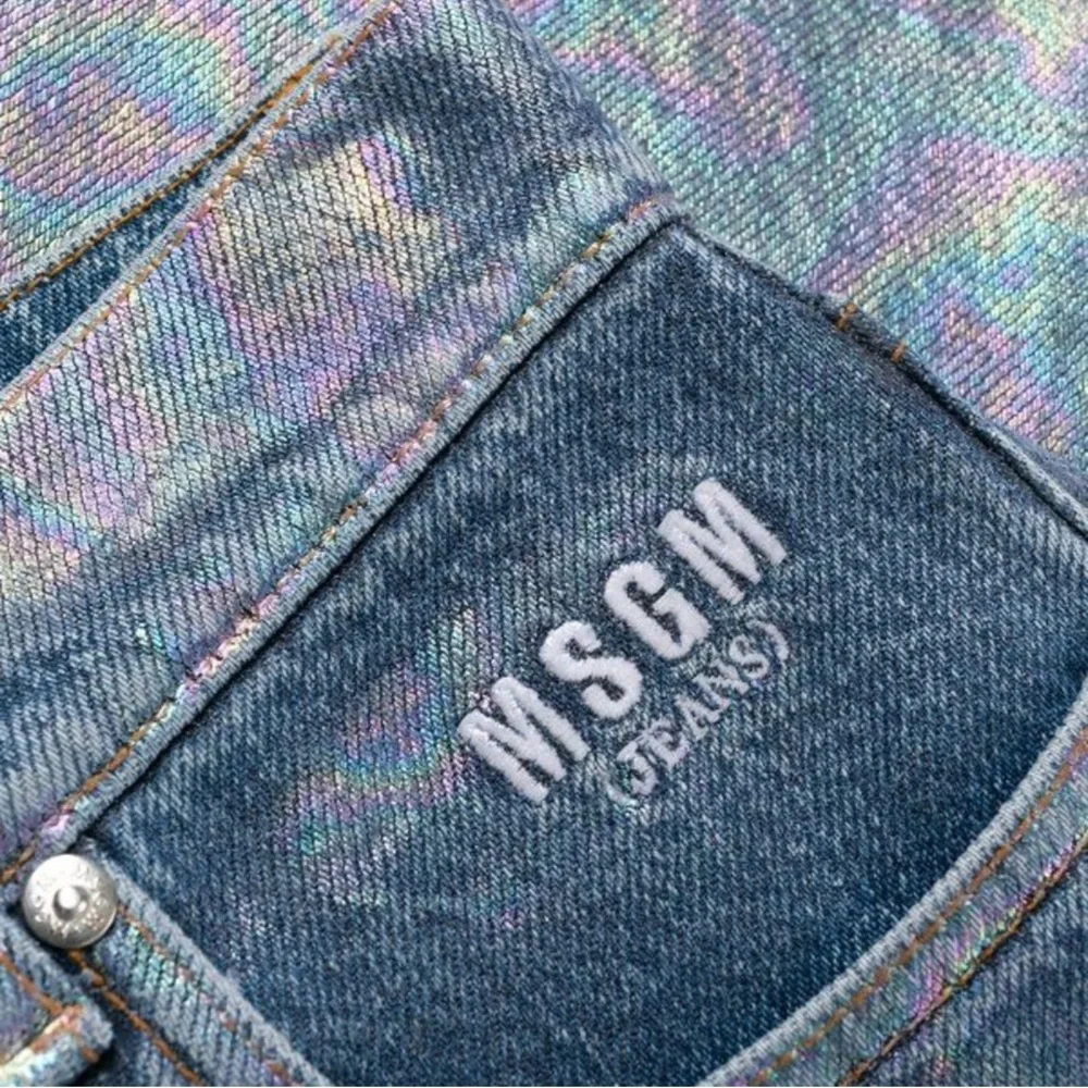 MSGM Blue Straight Leg High-Waisted Jeans - Picture 9 of 9